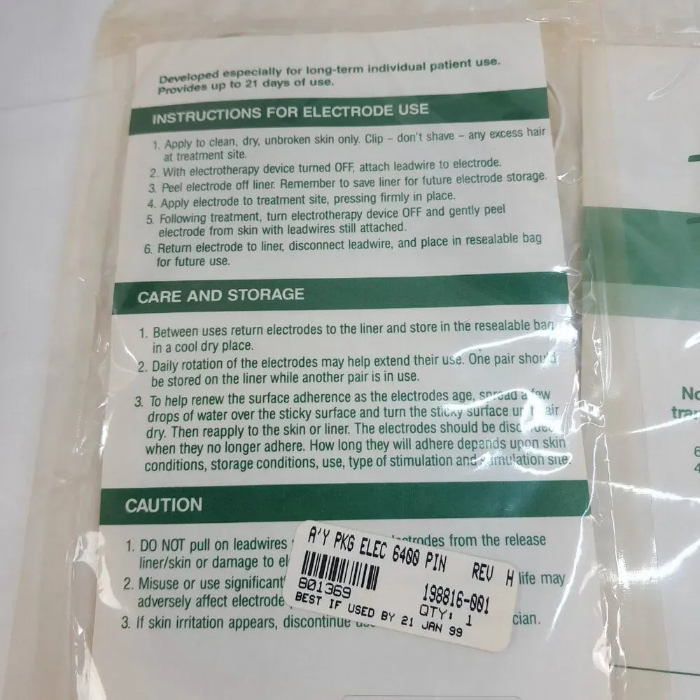 Empi set 2 The Soft Touch 6000 series Electrode 198816 4x6